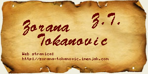 Zorana Tokanović vizit kartica
